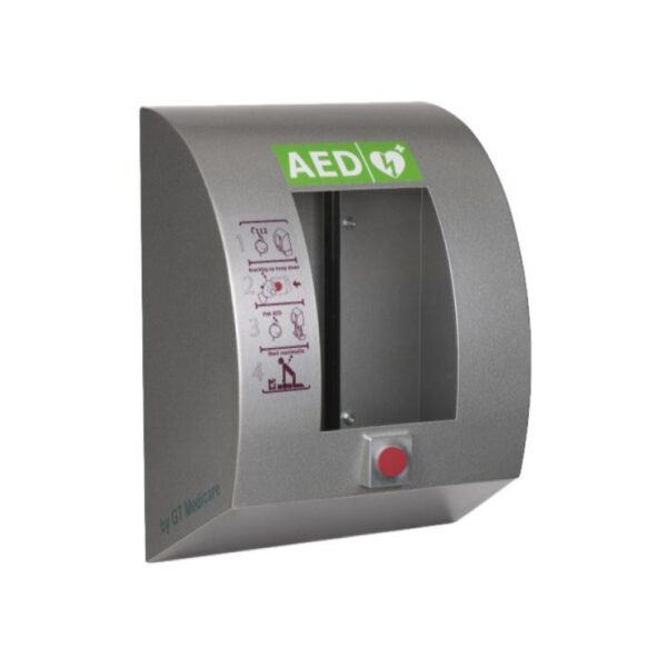 SixCase SC1430 RVS AED Buitenkast Met Drukknop (Grijs)
