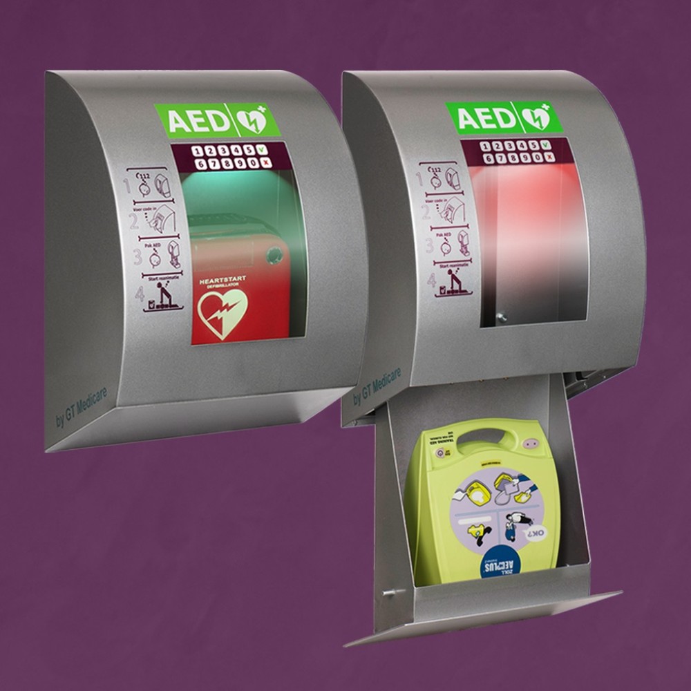 SixCase SC1440 RVS AED Buitenkast Met Pincodeslot (Grijs)